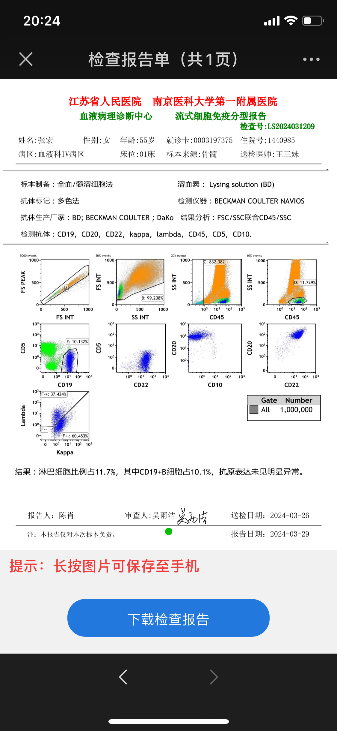 正常的骨穿报告结果图图片